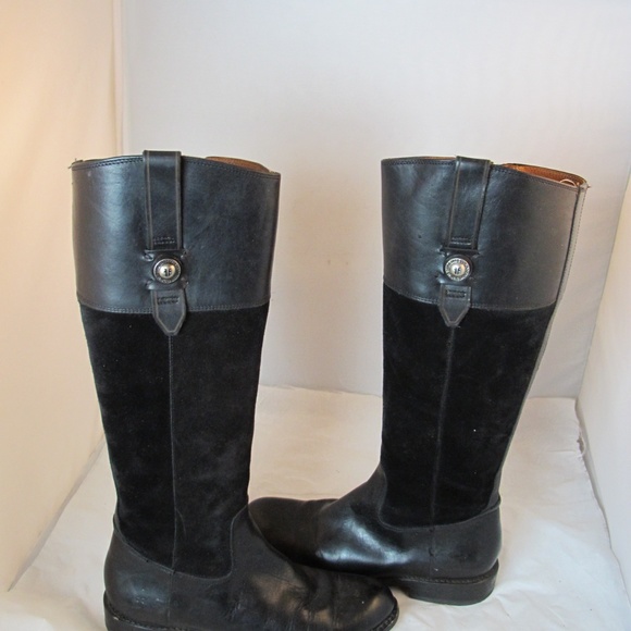 FRYE Leather Suede Knee High Tall riding boots 8.5 - Picture 8 of 8